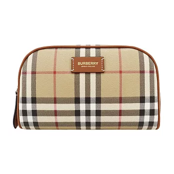 BURBERRY 經典LOGO小型化妝包 卡其