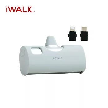 iWALK 4900mAh TWINS 雙頭直插式口袋行動電源(Lightning/Type-C雙用款) 輝耀銀