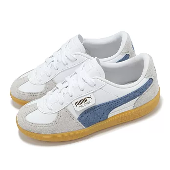 Puma 休閒鞋 Palermo Lth PS 中童 白 藍 膠底 復古 麂皮 小朋友 德訓鞋 39727604