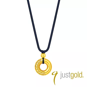 【Just Gold 鎮金店】雋藏如意美滿(古錢) 黃金項鍊 (附繩)