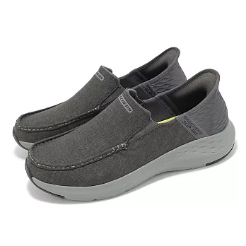 Skechers 休閒鞋 Parson-Faustino Slip-Ins 男鞋 灰 套入式 帆布 健走鞋 205192GYBK