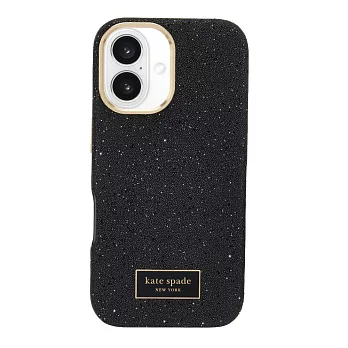 【kate spade】iPhone 16 Pro 精品 磁吸 防摔 冰晶殼 子夜黑