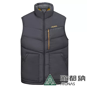 【ATUNAS 歐都納】男款潑水羽絨保暖背心A1VE2203M- 2XL 黑