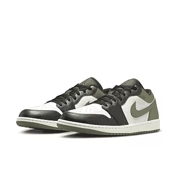 NIKE AIR JORDAN 1 LOW 男休閒鞋-黑綠-553558092 US7 黑色