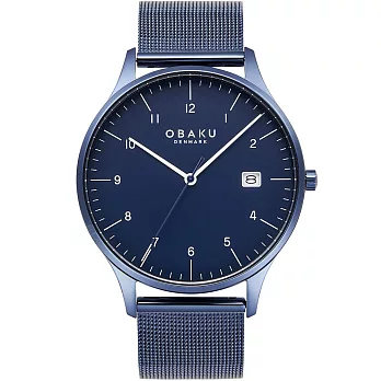 OBAKU 簡約風潮紳士時尚腕錶-藍