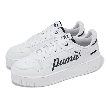 Puma 休閒鞋 Carina Street 女鞋 白 黑 皮革 低筒 厚底 增高 小白鞋 40027501