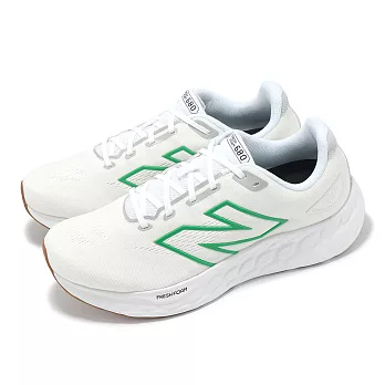 New Balance 慢跑鞋 Fresh Foam 680 V8 2E 男鞋 寬楦 白 綠 緩衝 運動鞋 NB M680CW8-2E