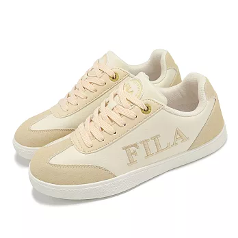 Fila 休閒鞋 Emblem 女鞋 米白 奶茶 麂皮 低筒 復古 斐樂 5C942Y778