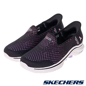 SKECHERS GO WALK 7 女 健走鞋 粉紅絲帶限定款 黑-125255WBKMT US6 黑色