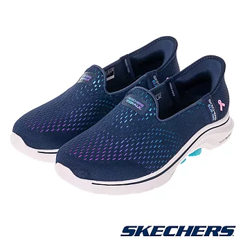 SKECHERS GO WALK 7 女 健走鞋 粉紅絲帶限定款 藍-125255WNVMT US6 藍色