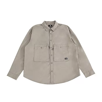 CONVERSE WORDMARK UTILITY LS SHIRT CLASSIC TAUPE 男長袖襯衫-10027258-A02 3XL 灰色