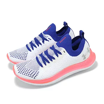 Under Armour 慢跑鞋 Flow Velociti SE 女鞋 白 藍 紅 編織 輕量 緩衝 運動鞋 UA 3024017105