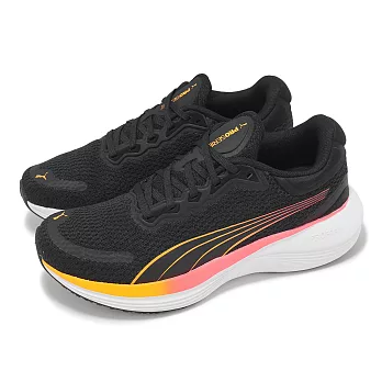 Puma 慢跑鞋 Scend Profoam Jr 大童 女鞋 黑 橘黃 針織 緩衝 運動鞋 37911905