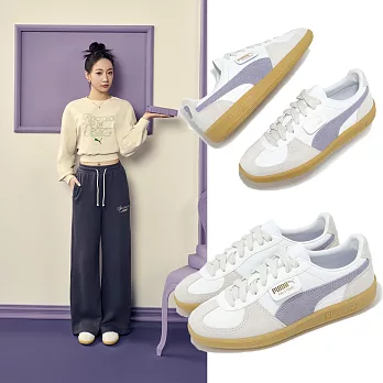 Puma 休閒鞋 Palermo Lth 男鞋 女鞋 白 紫 麂皮 膠底 情侶鞋 德訓鞋 Julia吳卓源同款 39646415