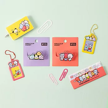 BT21 LINE FRIENDS 行事曆 記事本 文具 夾子 吸鐵夾 偶像小卡 小卡收集冊 手帳 磁吸夾2入