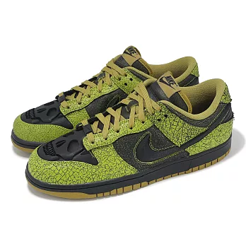 Nike 休閒鞋 Dunk Low Retro QS 萬聖節 男鞋 爆裂紋 骷髏頭 牛油果綠 黑 HV6103-300