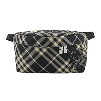 BURBERRY 新款格紋戰LOGO肩背/腰包 白布色