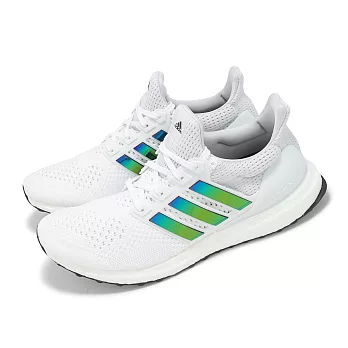 adidas 慢跑鞋 Ultraboost 1.0 男鞋 白 綠藍 運動鞋 馬牌輪胎大底 針織 愛迪達 JH6584