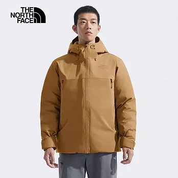 The North Face M MTN RANGE DOWN JACKET - AP 男連帽羽絨外套-NF0A83UM173 3XL 棕色