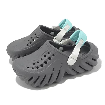 Crocs 洞洞鞋 Echo Clog K 中童 石板灰 波波小克駱格 小朋友 涼拖鞋 休閒鞋 卡駱馳 2081900IE