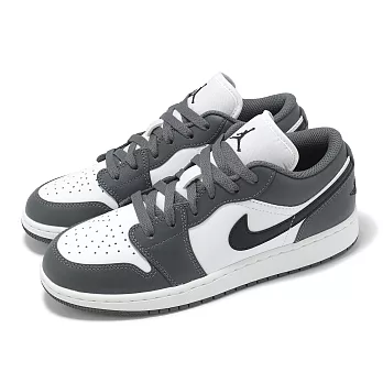 Nike 休閒鞋 Air Jordan 1 Low GS 大童 女鞋 深灰 白 AJ1 一代 低筒 553560-152