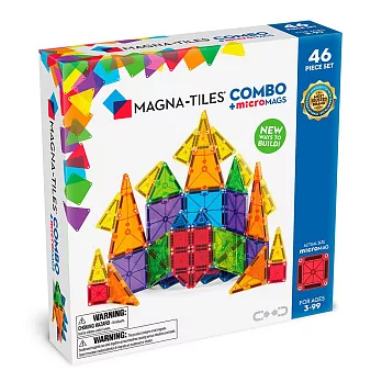 Magna-Tiles® microMAGS磁力片-46片套組(迷你磁力片+一般磁力片)