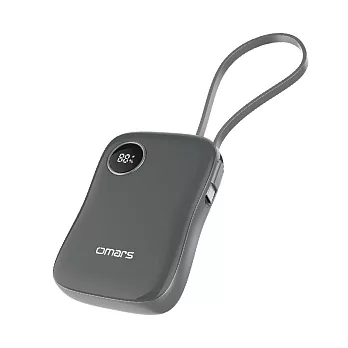 【omars】炫彩多功能行動電源｜10000mAh｜自帶線｜磁吸無線- 芝麻黑