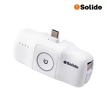 Solide 5000mAh Type-C Hammer 小榔頭 多功能輕巧萬用行動電源 白色