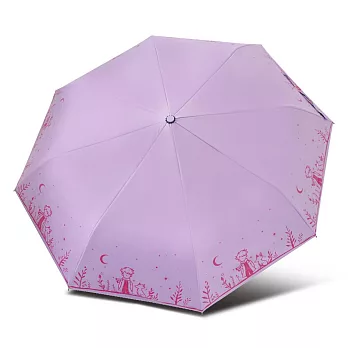 【雙龍牌】小王子輕量黑膠自動開收傘防曬自動傘(抗UV防風晴雨傘折傘B6061D) 薰衣紫