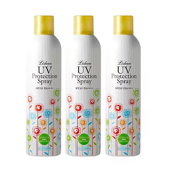 LISHAN UV 防曬噴霧 SPF50+ PA++++ 250G 小花經典款 (三入組)
