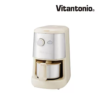 【Vitantonio】自動研磨悶蒸咖啡機 VDC-200B-I(奶油白)