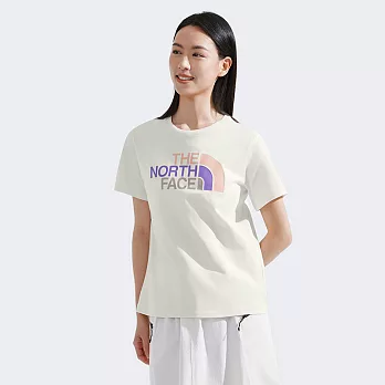 The North FaceW STD TRI COLOR LOGO S/S TEE GRAPHIC - A 女短袖上衣-NF0A8DC9QLI L 白色