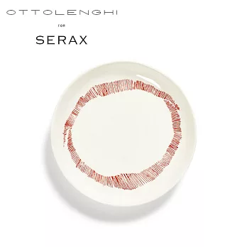 【比利時SERAX】Feast盛宴 圓形陶瓷餐盤22cm 白/紅圈
