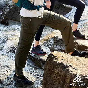 【ATUNAS 歐都納】男款兩截式蚊瘋不動彈性長褲/大尺碼A1PA2514M- M 軍綠