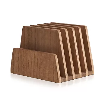 【桐趣】桐事務所實木5格文件夾-2色可選 胡桃