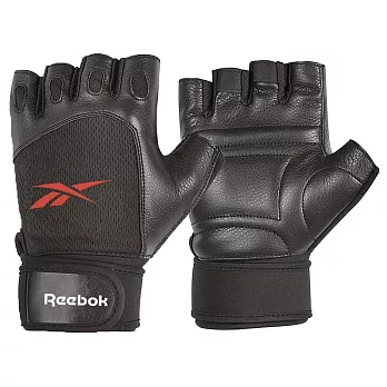 【Reebok】Lifting Gloves 短指皮革舉重手套 S Black/Red