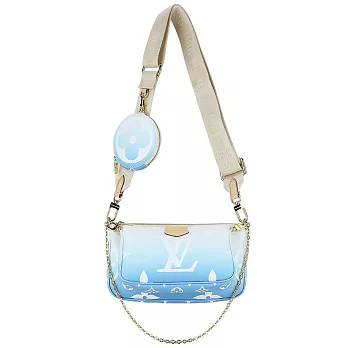 Louis Vuitton multi pochette accessoires漸層混合式斜背袋 藍色