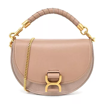 Chloe 新款Marcie 金屬LOGO 小羊皮鏈帶肩背/斜背包 粉色