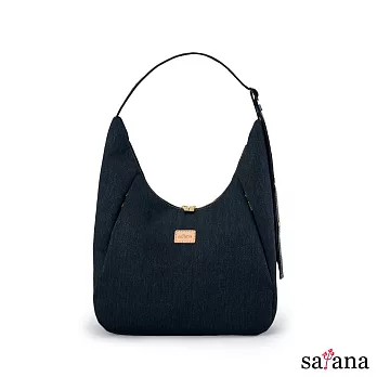 satana - New Denim彎月單肩包 -  丹寧黑