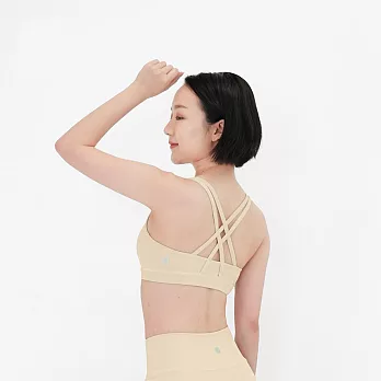 【Mukasa】LISSOM 交叉美背運動內衣 - 奶杏色 - MUK-24001 S 奶杏色