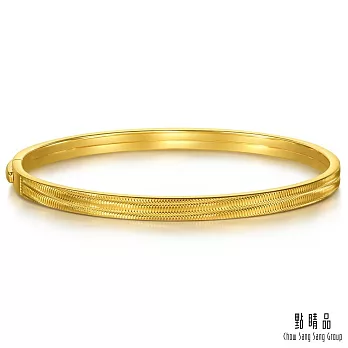 【點睛品】極簡波紋 黃金手鐲_計價黃金(07)