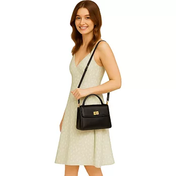 【ZENDAR】台灣總代理 限量1折 頂級小牛皮肩背包手提包 喬伊系列 全新專櫃展示品 (黑色)