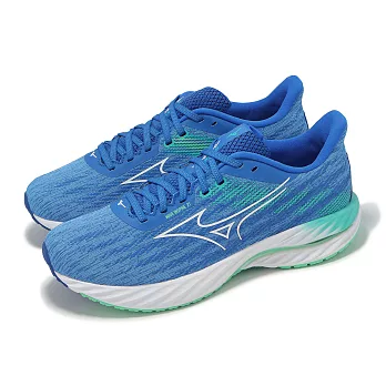 Mizuno 慢跑鞋 Wave Inspire 21 男鞋 藍 白 支撐 波浪片 運動鞋 美津濃 J1GC2544-54 25cm BLUE/WHITE