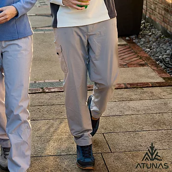 【ATUNAS 歐都納】男款石墨烯刷毛防水保暖長褲A1PA2535M- M 灰卡