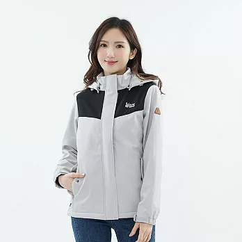 【遊遍天下】女款GlobeTex防水防風保暖刷毛軟殼外套(GJ23048) 5XL 灰白