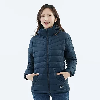 【遊遍天下】女款顯瘦中長版防潑水防風保暖羽絨外套(GJ22052) M 丈青