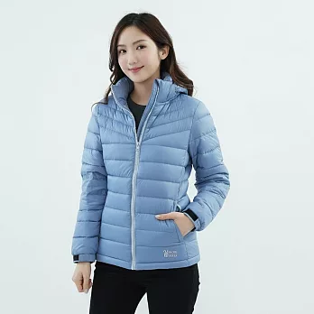 【遊遍天下】女款顯瘦中長版防潑水防風保暖羽絨外套(GJ22052) 5XL 灰藍