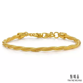 【點睛品】柔光線條 黃金手鍊_計價黃金