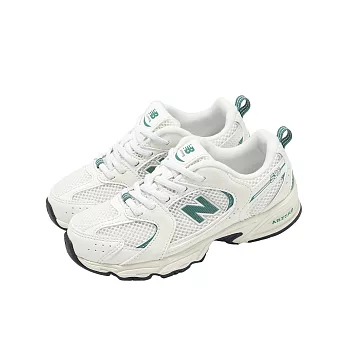 New Balance NB 休閒鞋 530 寬楦 中童 小朋友 海鹽 雲杉亮綠 緩震 運動鞋 PZ530CH-W 19cm WHITE/GREEN