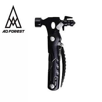 【Ad-Forest】旭毅戰錘萬用工具組/手電筒/戶外求生/多功能露營工具/野外求生(兩色任選) 黑色